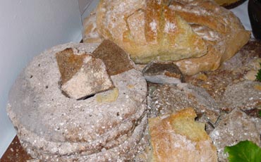 Bread on the table.