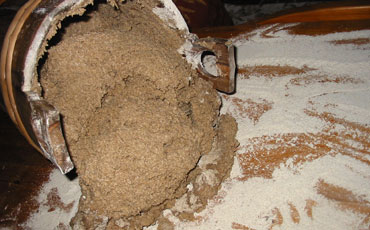 Bread dough in a wooden tub.