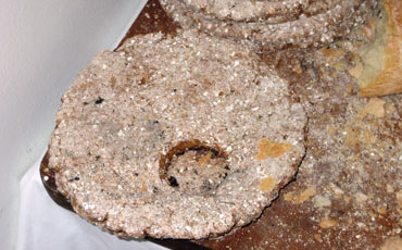Rye bread on baking board.